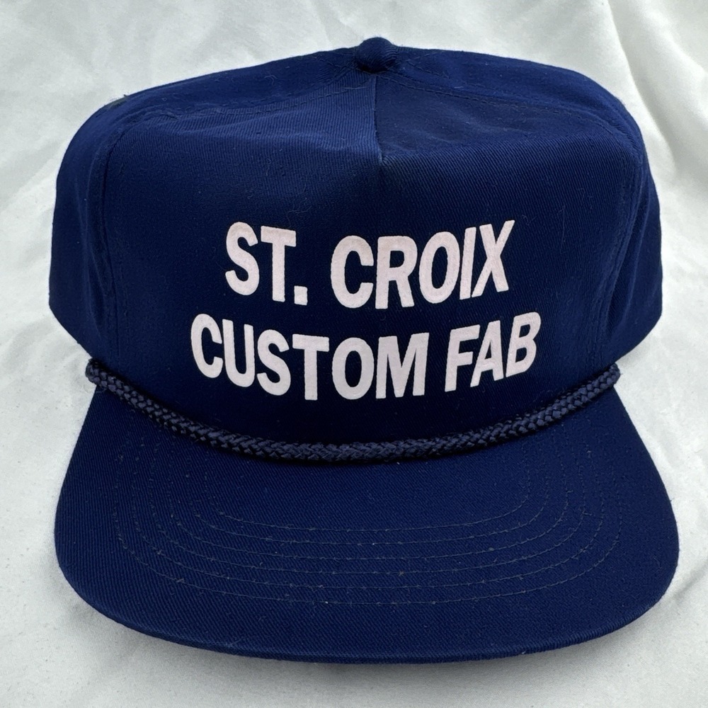 Vintage 90s St Croix Custom Fab Blue Rope Snapback Hat Cotton